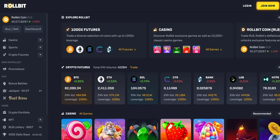 Rollbit homepage
